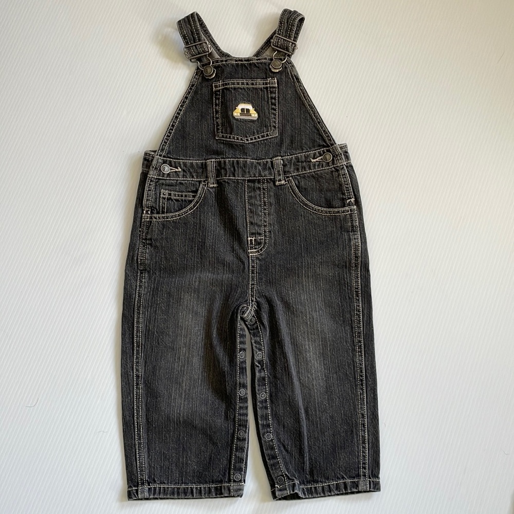Gymboree faded black denim bib overalls.  Size 18-24 months